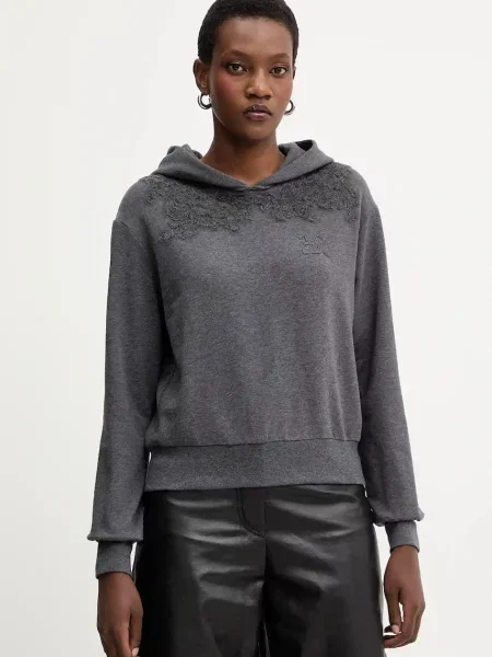 Ermanno Scervino bluză cu glugă cu imprimeu gri