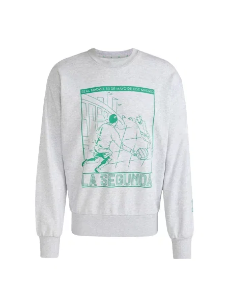 ADIDAS PERFORMANCE Sportovní mikina Real Madrid Heritage světle / zelená šedá