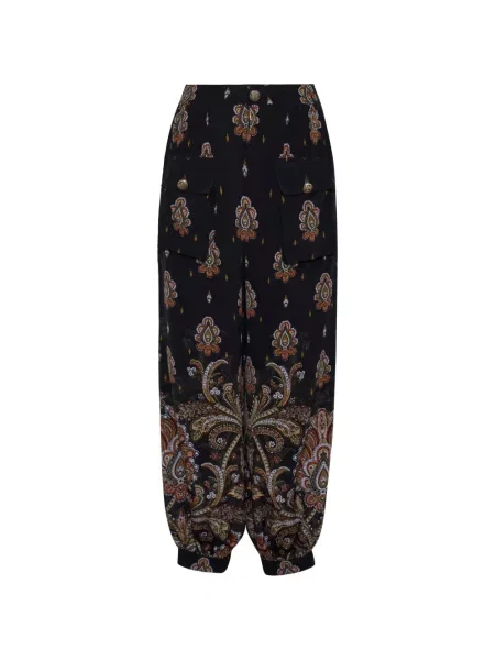 Pantaloni Cara Cara cu imagine cu model paisley alergare negru
