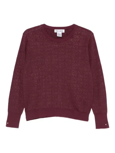 Pulover Dkny cu decolteu rotund lung violet