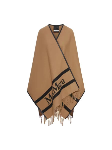 Peleryna Max Mara wełniany brązowy