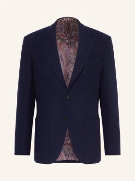 Etro Marynarka O Kroju Regular Fit Z Kaszmirem blau granatowa