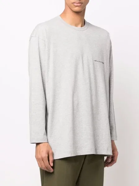 Dlouhé tričko Comme Des Garçons Shirt s potiskem šedé