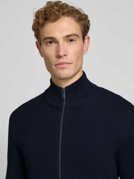 Kardigan rozpinany ze stójką model LEVI' Mcneal granatowy