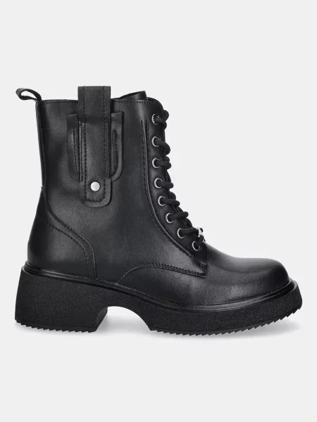 Шкіряні черевики GOE блок злегка утеплена BLACK чорний