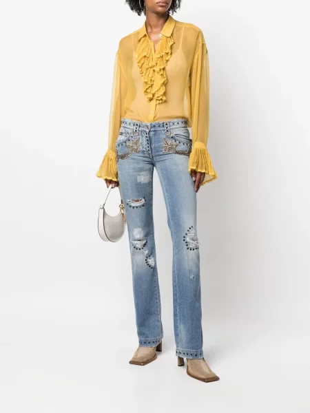 Džíny Dolce & Gabbana Pre-owned s oděrkami modré