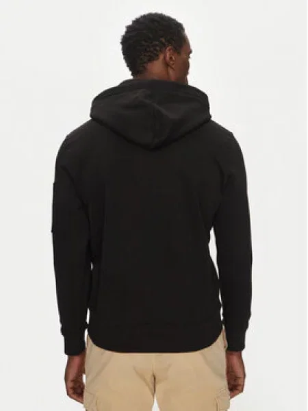 Mikina Alpha Industries Puff Print Hoodie black bílá