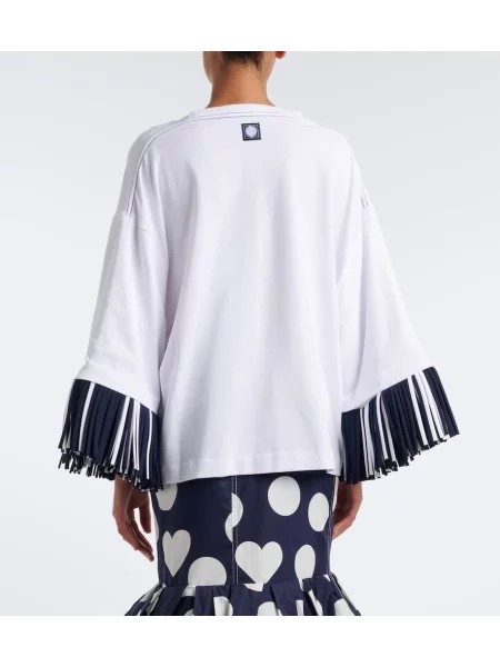 Džerzej tričko Jacquemus so strapcami biela