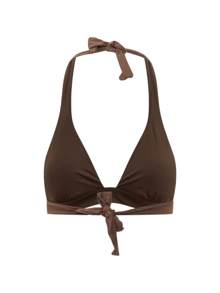 Top Sundek cu gât halter maro
