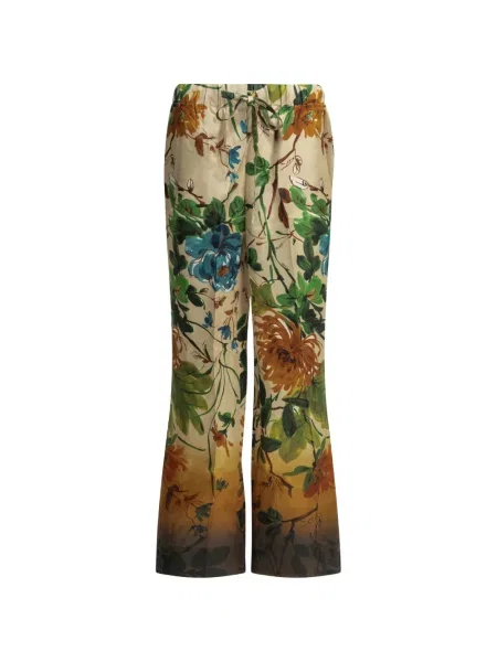 Pantaloni Samantha Sung de mătase cu model floral cu imagine