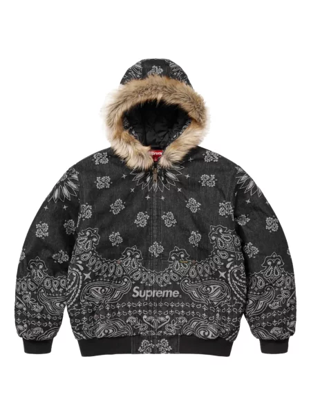 Geacă de blugi Supreme din jacard negru