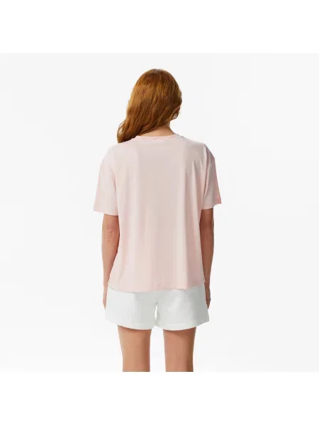 Lacoste T-Shirt Z Okrągłym Dekoltem Relaxed Fit jasnoróżowy