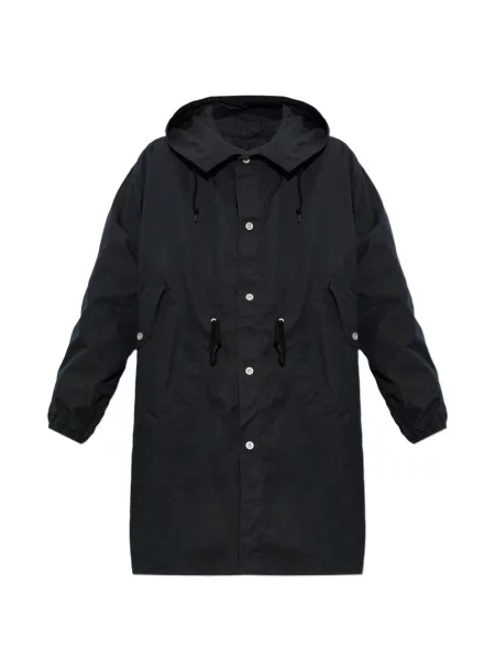 Geacă parka Comme Des Garcons Homme Plus cu glugă cu cordon negru