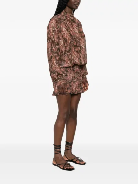 Rochie The Andamane cu imagine cu model paisley maro