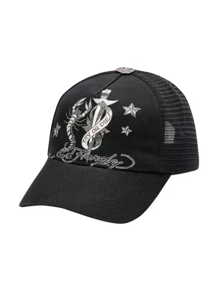 Ed Hardy Șapcă Dagger Scorpion gri închis / negru alb
