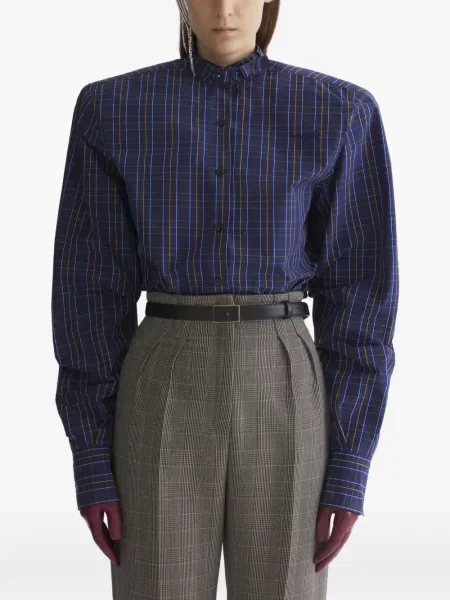 Koszula Mugler w kratkę niebieska