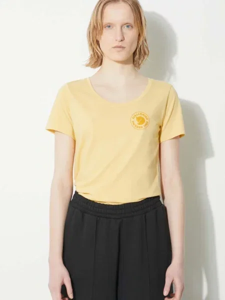 Fjallraven tricou Logo T-shirt W femei galben