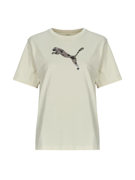 Tricou Puma cu imprimeu animal print bej