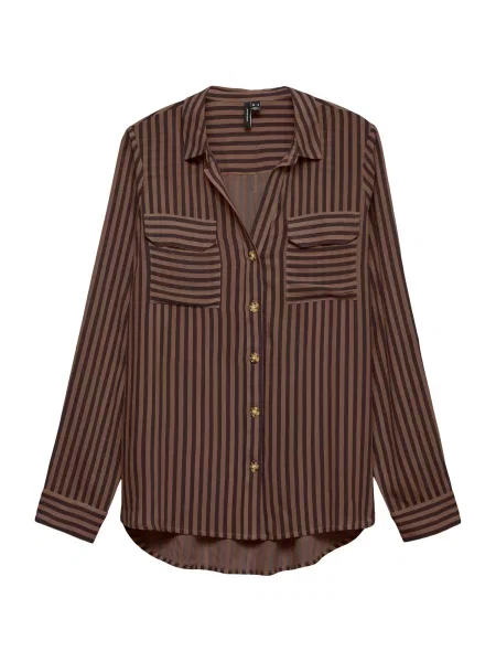 VERO MODA Bluză VMBUMPY / ciocolatiu maro