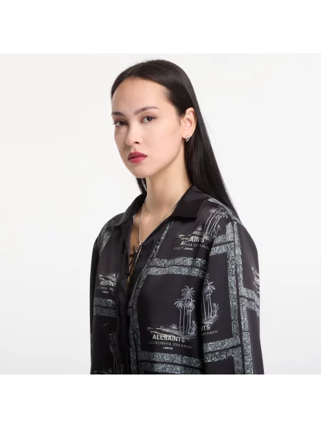 Риза AllSaints Lettie Shirt Waimea Black 10 черно