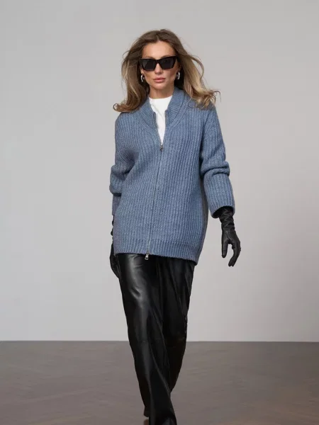 Кардиган TrikoBakh вовна/віскоза синій