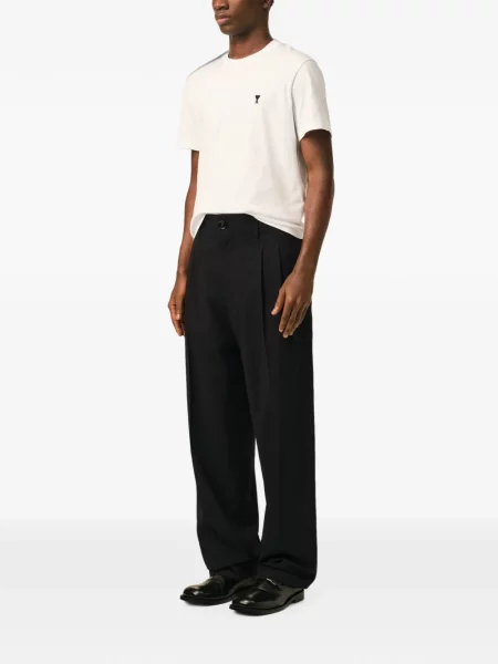 Pantaloni Ami Paris de lână negru