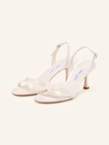Jimmy Choo Sandały Elsy Z Kamieniami Ozdobnymi weiss