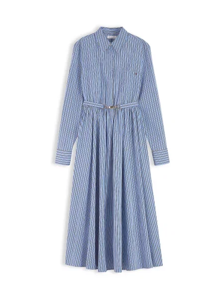 TOMMY HILFIGER Rochie tip bluză albastru deschis / negru alb
