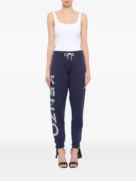 Pantaloni Kenzo cu imagine alergare albastru