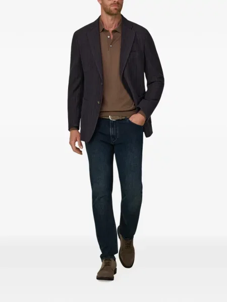 Sacou Boggi Milano de lână cu model herringbone maro