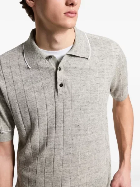 Tricou polo Peserico cu nervuri gri