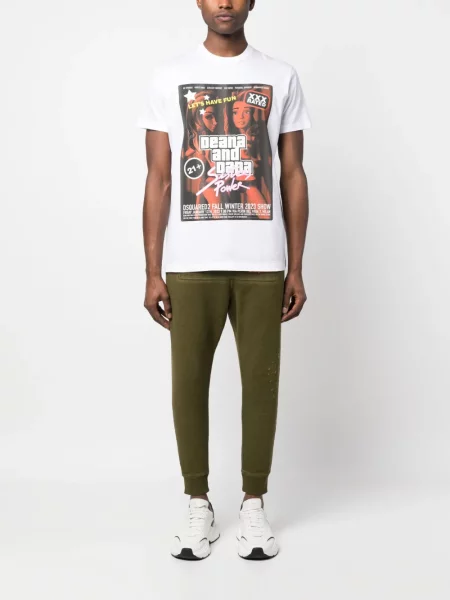 Raštuotas marškinėliai Dsquared2 balta