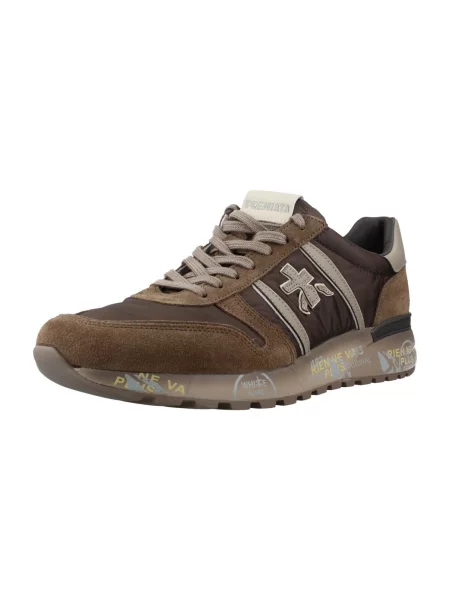 Premiata Sneakers Lander | piele întoarsă cu adaos de piele verde