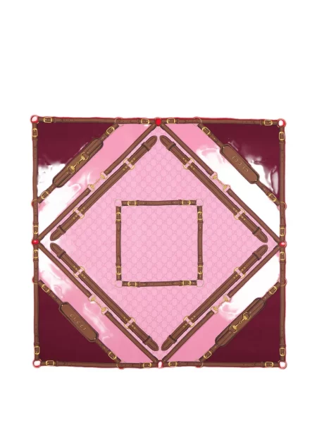 Svileni šal Gucci s printom crvena