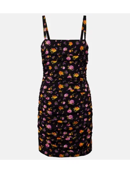 Rochie Dolce&gabbana de mătase cu model floral negru