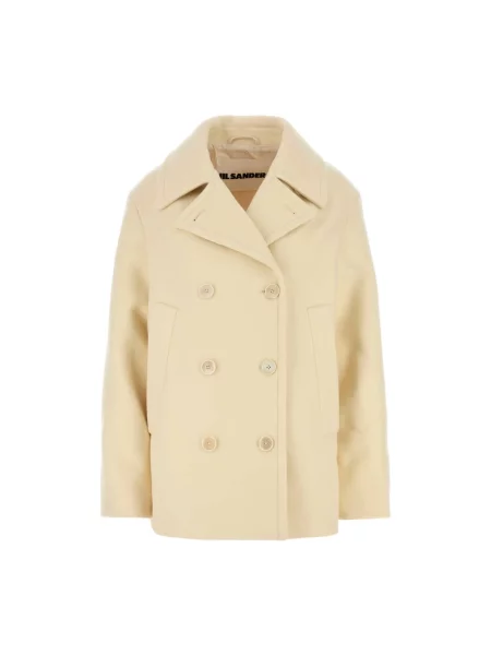 Płaszcz Jil Sander wełniany żółty