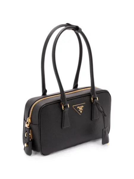 Geantă shopper Prada cu autograf negru