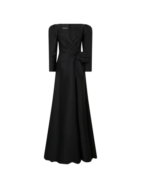 Rochie maxi Alberta Ferretti cu funde cu decolteu în V negru