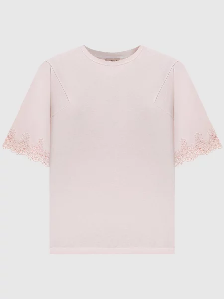 Кружевная футболка Twinset розовая