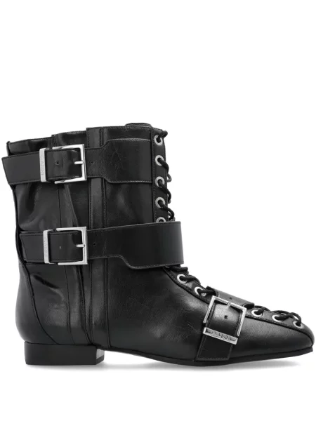 Botine Ganni cu șireturi din dantelă negru