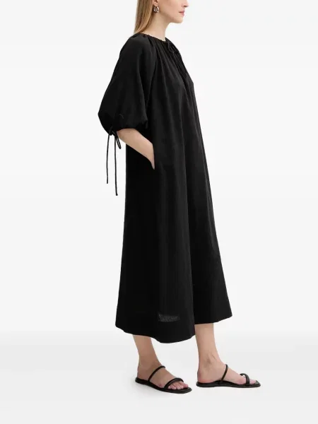 Rochie midi Samsøe Samsøe până la genunchi de costum negru