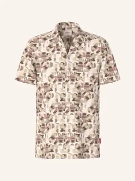 Joop! Jeans Košile Do Letoviska Hanes Střih Regular Fit hnědá / krémová černá