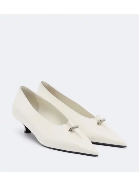 Pantofi cu toc Toteme din piele alb