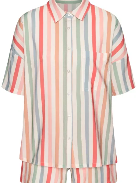 LASCANA Pantaloni scurți albastru deschis / portocaliu / roz alb