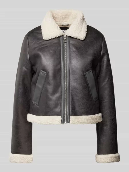 Kurtka o kroju regular fit z imitacji skóry model ‘BETTY’ Only czarna