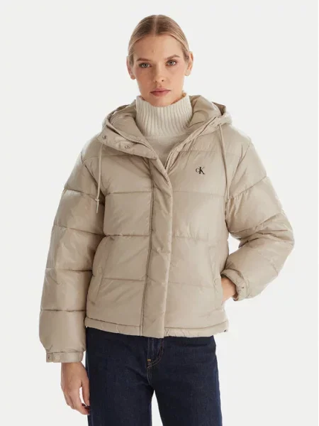 Zimní bunda Calvin Klein Jeans béžová