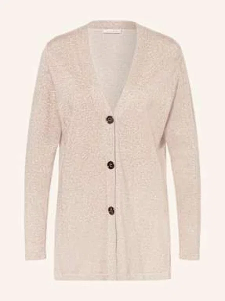 Lilienfels Kardigan Z Błyszczącą Przędzą gold złoty