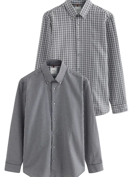 Next Košile antracitová / tmavě / offwhite šedá