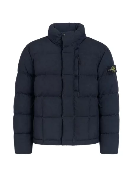Matlasat geacă Stone Island cu strasuri albastru