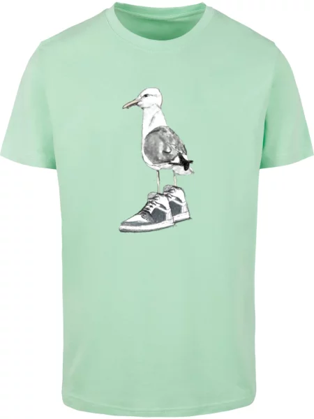Mister Tee Tricou verde mentă / negru alb